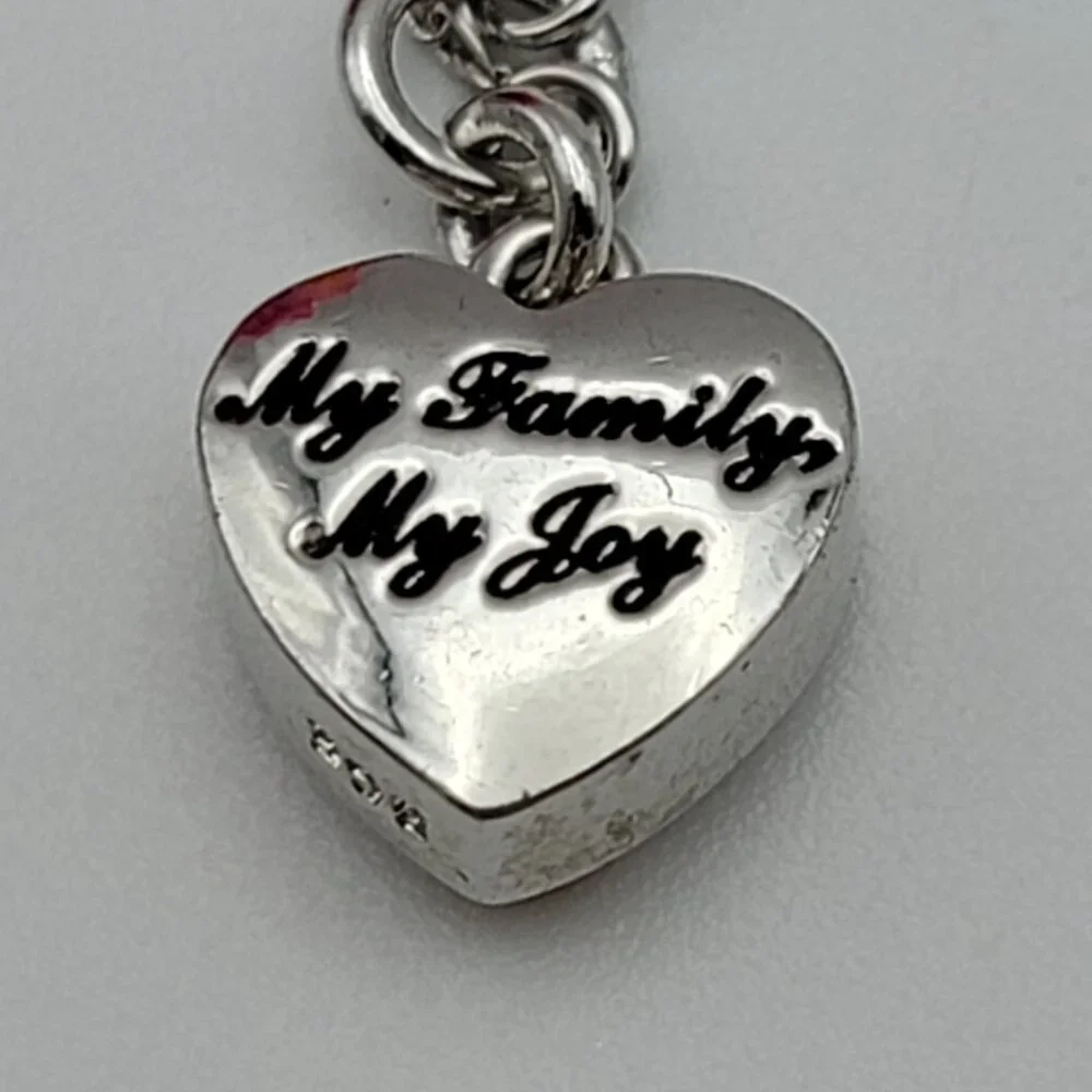 BGE Gold And Silver Plated Diamond Heart Necklace Love/My Family My Joy 24 Inch